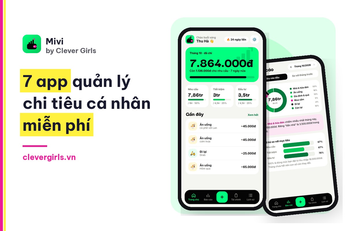 7 app quản lý chi tiêu cá nhân miễn phí